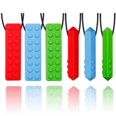 Choneer chew necklaces textured brick pendants for sensory chewing and focus