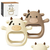 ChooKaChoo teething mitten on a baby's hand for gentle soothing.