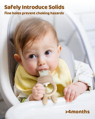 ChooKaChoo freezer tray reveals frozen-nibble cubes for teething comfort.