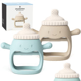 ChooKaChoo teething mitten closeup showing soft silicone texture for soothing gums