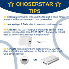 ChoserStar baby wipe warmer lid-open image demonstrates easy one-handed access during busy diaper changes.