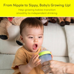 CHUBBIEE nipple with dual openings demonstrates leak-proof design for mess-free feeds