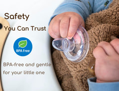 CHUBBIEE sippy spout with V-shaped air vent for smooth sipping