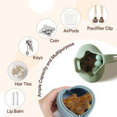ChufanMomsil pacifier case with hanging strap attached to diaper bag