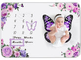 Chumia baby milestone blanket front view with ample space for monthly photos and props