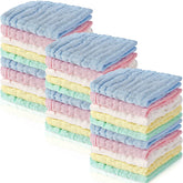 Chumia baby muslin washcloth in blue, ultra-soft for gentle newborn cleaning.