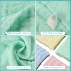 Chumia green washcloth, breathable cotton for comfy bath time.
