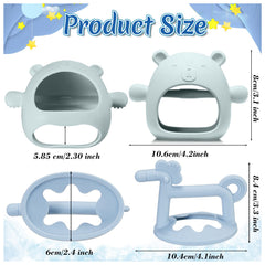Chumia bear-teether-pink close-up shows soft silicone comfort for gums