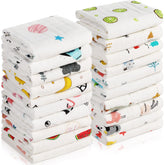 Chumia burp cloths 20-pack patterns provide cute designs for everyday mess coverage.