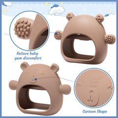 Chumia horse-teether-blue angled view eases chewing for babies