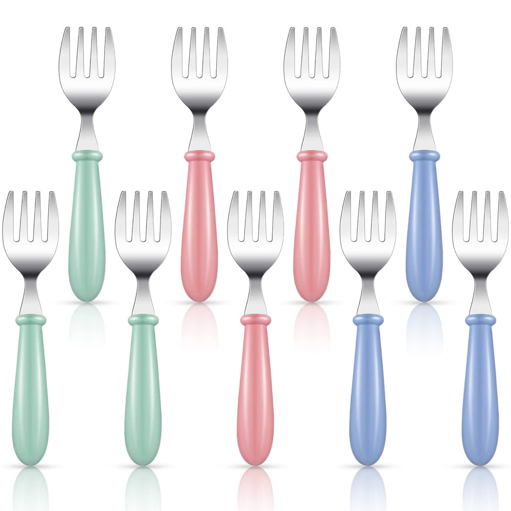 Chumia toddler forks with round handles, easy grip for confident self-feeding.