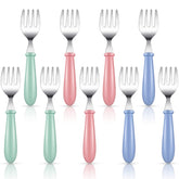 Chumia toddler forks with round handles, easy grip for confident self-feeding.