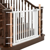 Chunful banister adapter close-up in natural beech wood shows sturdy, smooth finish for safe setup.