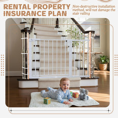 Chunful banister adapter installation on round post demonstrates flexible, tool-free mounting for rental homes.