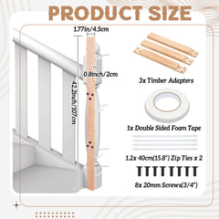 Chunful banister adapter with square post shows universal fit and durable beech construction.