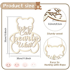 Chunful wooden bear sign for baby shower adds charm to tables and mantels.