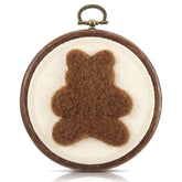 Chunful felted bear wall art close-up detail highlighting artisanal craftsmanship for nursery decor