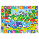 Chunsemeiju baby play mat with ABC letters and soft plush surface for safe crawling.