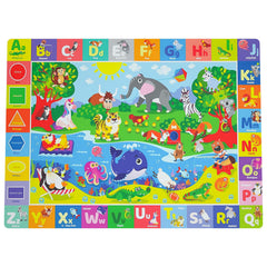 Chunsemeiju baby play mat with ABC letters and soft plush surface for safe crawling.