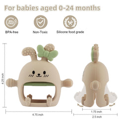 Chuya Bunny teether in vibrant colors encourages visual and sensory play.