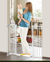 Cideny 34-inch extra tall baby gate blocks climbing toddlers at stairs