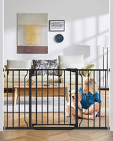 Cideny 29-51 wide baby gate covers extra-wide doorways for safe home navigation.