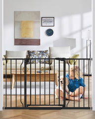 Cideny 29-51 wide baby gate covers extra-wide doorways for safe home navigation.