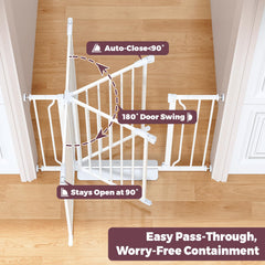 Cideny gate dual-lock safety ensures secure access for kids and pets.