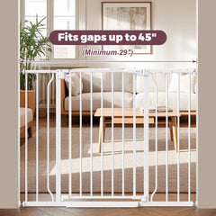 Cideny baby gate mounted on stairs shows tool-free installation for renters.