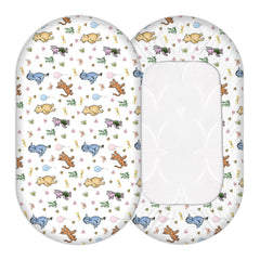 Cidobi Winnie bassinet sheet showing soft fabric for cozy naps.