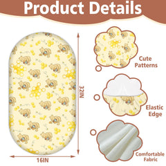 cidobi Winnie bassinet sheet 32x16 inch fit demonstrating secure elastic edges for snug sleep