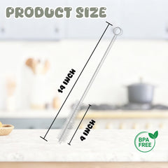 CIDYAUST straw brush with 304 stainless steel handle provides durable cleaning power