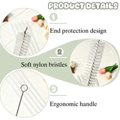 CIDYAUST straw brush nylon bristles deliver gentle, scratch-free cleaning for silicone and glass