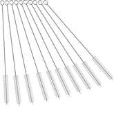 CIDYAUST straw cleaner brush with 304 stainless steel handle for rust-resistant cleaning.