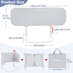 Ciilee Baby Bed Rail base slides under mattress for secure fit