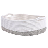 CIKI HOME cotton rope basket in nursery white for gentle toy and blanket storage.