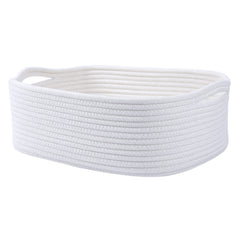 CIKI HOME woven cotton rope basket in closet offers organized storage for everyday items