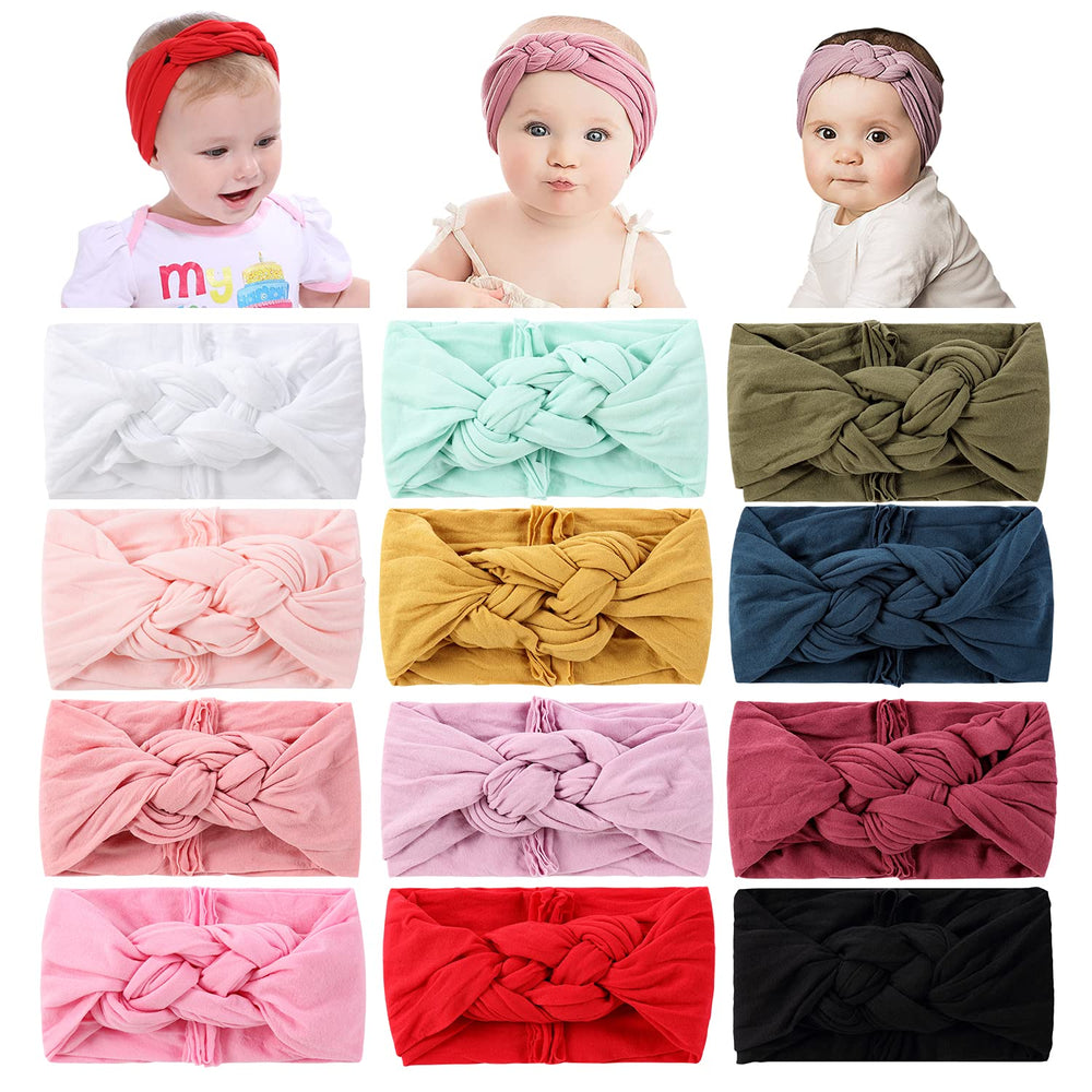 Cinaci 12-pack knotted headbands white for everyday outfits and gentle secure wear.