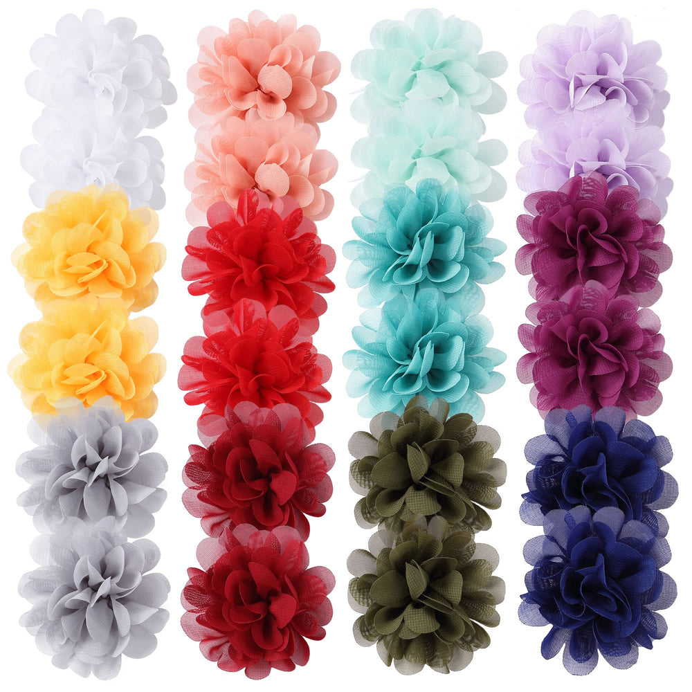 Cinaci 2.8 inch chiffon flower clip with secure non slip hold.