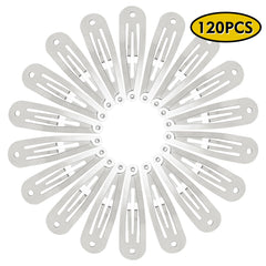 Cinaci silver metal hair clip with hole design ideal for customization.