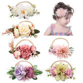 Cinaci floral headband pink; soft stretch for comfy wear.