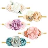 Cinaci flower headbands soft nylon band for gentle fit