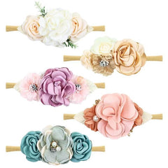Cinaci flower headbands soft nylon band for gentle fit