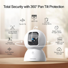 CINMOORE 5G night vision captures clear baby or pet movements