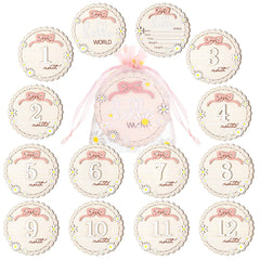 Cinnvoice Hello World milestone card front for newborn announcements