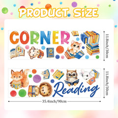 Cinrobiye woodland fox reading books wall decal fosters imaginative play in reading corners.
