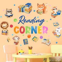 Cinrobiye woodland rabbit reading illustration brightens nurseries and libraries with inviting study spaces.