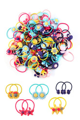CISMARK 100pcs mix colors hair ties pack for kids' ponytails