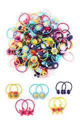 CISMARK 100pcs mix colors hair ties pack for kids' ponytails