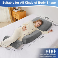 Citybay pregnancy pillow with leg pillow demonstrates leg elevation and spinal alignment.